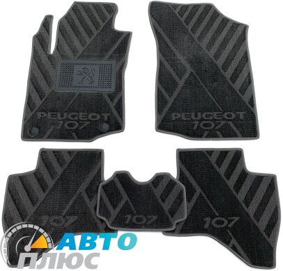 Композитные коврики в салон Peugeot 107 2005- (X) серые AVTO-Tex