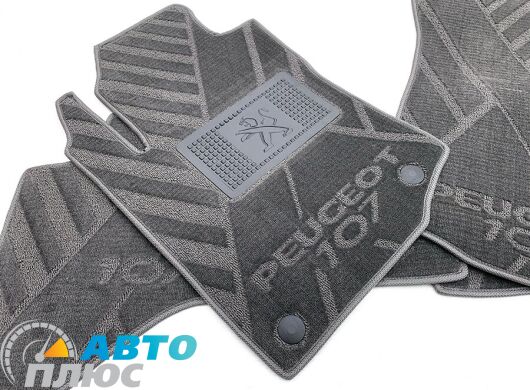 Композитные коврики в салон Peugeot 107 2005- (X) серые AVTO-Tex