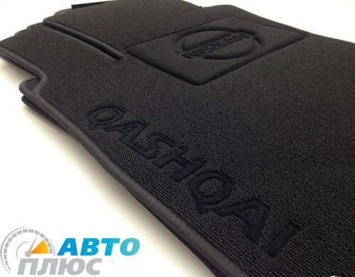 Ворсовые коврики в салон Nissan Qashqai 2007- черные Milan