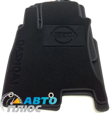 Ворсовые коврики в салон Nissan Qashqai 2007- черные Milan