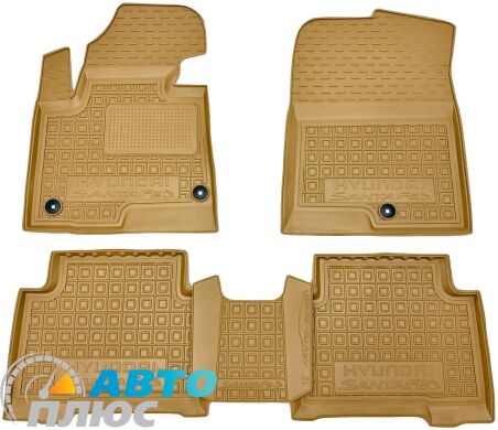 Автомобильные коврики в салон Hyundai Santa Fe (DM) 2012- бежевые (AVTO-Gumm)