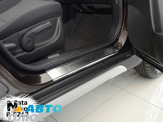 Накладки на пороги Suzuki SX4 2014- (Premium)