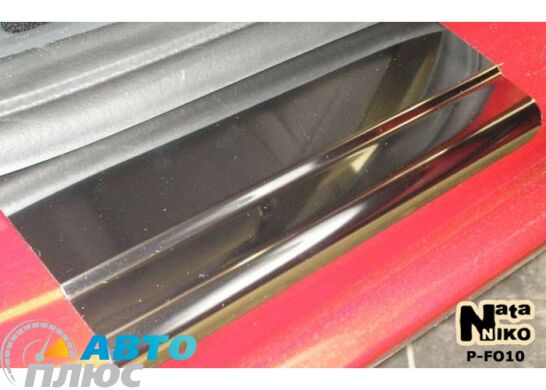 Накладки на пороги Ford Focus 2 2004- (3 двери) (Premium)