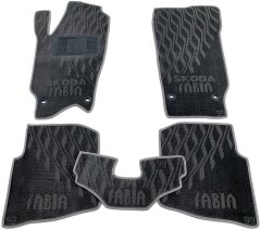 Композитные коврики в салон Skoda Fabia 2000-2007 (V) серые AVTO-Tex