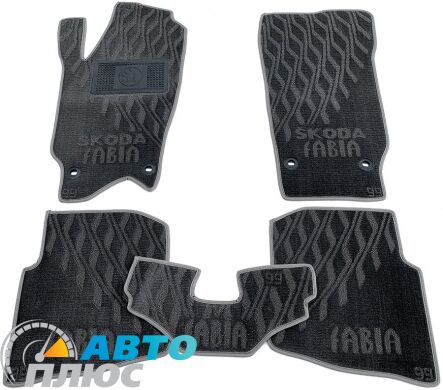 Композитные коврики в салон Skoda Fabia 2000-2007 (V) серые AVTO-Tex