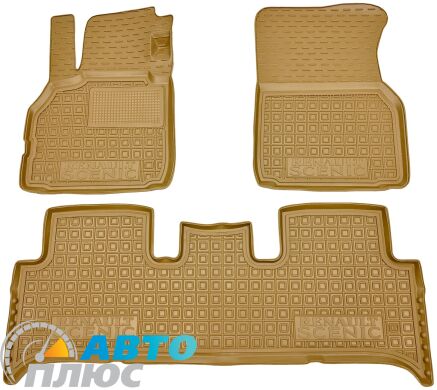 Автомобильные коврики в салон Renault Scenic 2 2002-2009 бежевые (AVTO-Gumm)