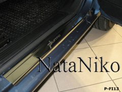 Накладки на пороги Fiat Grande Punto 2005- (5 дверей) (Premium)