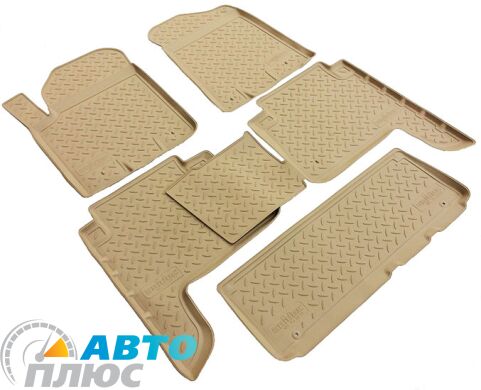 Полиуретановые коврики в салон Infiniti QX56/QX80 2010- бежевые (NorPlast)