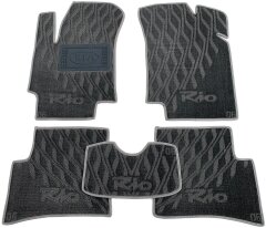 Композитные коврики в салон Kia Rio 2005-2011 (V) серые AVTO-Tex