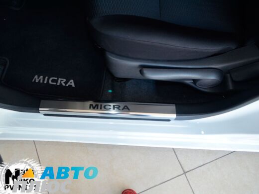 Накладки на пороги Nissan Micra (K13) 2010- (5 дверей) (Premium)
