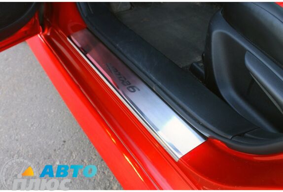 Накладки на пороги Mazda 6 2013- (Premium)