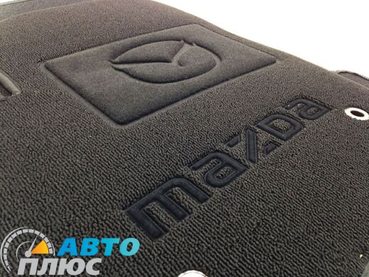 Ворсовые коврики в салон Mazda 3 2009-2013 черные Milan