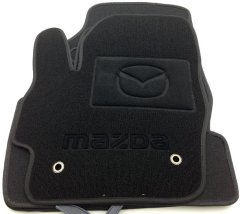 Ворсовые коврики в салон Mazda 3 2009-2013 черные Milan