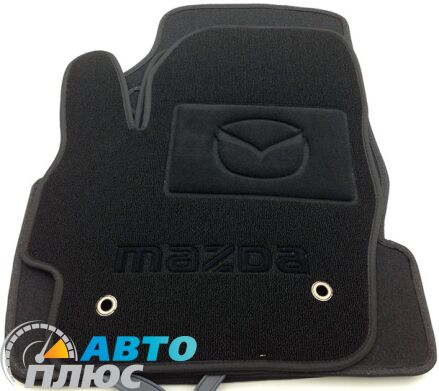 Ворсовые коврики в салон Mazda 3 2009-2013 черные Milan