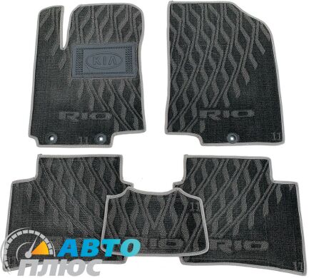 Композитные коврики в салон Kia Rio 2011- (V) серые AVTO-Tex