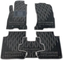 Композитные коврики в салон Mitsubishi Outlander 2003-2007 (V) серые AVTO-Tex