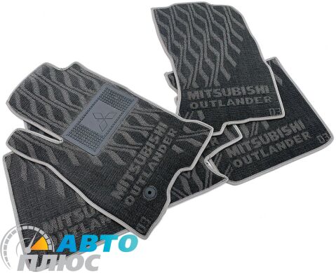 Композитные коврики в салон Mitsubishi Outlander 2003-2007 (V) серые AVTO-Tex