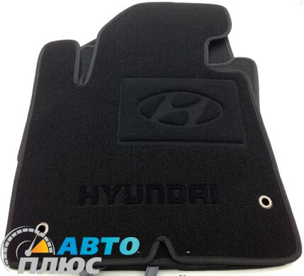 Ворсовые коврики в салон Hyundai Santa Fe 2012- (DM) 5 мест черные Milan