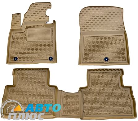Автомобільні килимки в салон Hyundai Santa Fe 2021- бежеві (AVTO-Gumm)