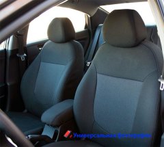 Автомобильные чехлы Hyundai Accent 2017- (фальш-подголовники) (EMC Elegant)