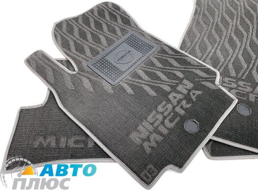 Композитные коврики в салон Nissan Micra (K12) 2002- (V) серые AVTO-Tex