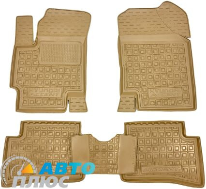 Автомобильные коврики в салон Hyundai Accent 2006-2010 бежевые (AVTO-Gumm)