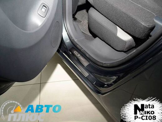 Накладки на пороги Citroen C3 Picasso 2009- (Premium)