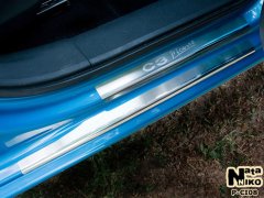 Накладки на пороги Citroen C3 Picasso 2009- (Premium)