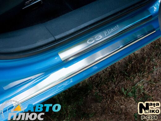 Накладки на пороги Citroen C3 Picasso 2009- (Premium)