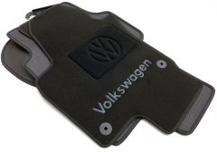 Ворсовые коврики в салон Volkswagen Tiguan 2007- черные ML Lux