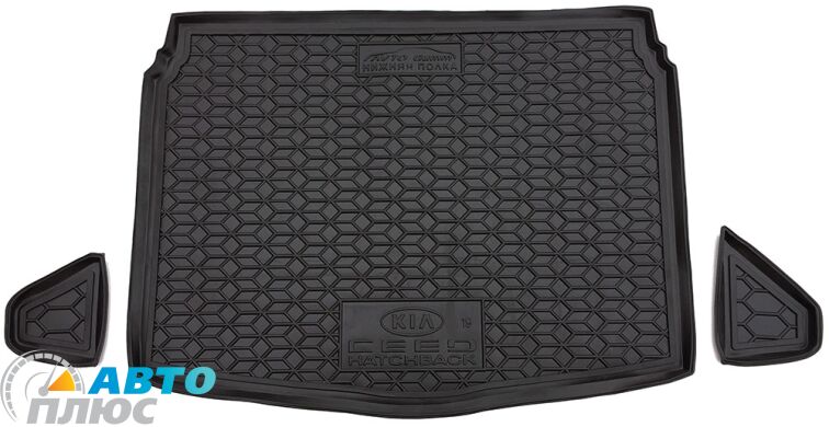 Автомобильный коврик в багажник Kia Ceed 2019- Hb (нижняя полка) (Avto-Gumm)