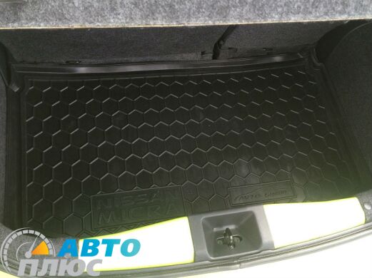 Автомобильный коврик в багажник Nissan Micra (K13) 2010- (Avto-Gumm)