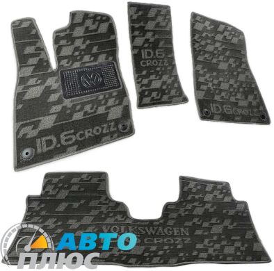 Композитные коврики в салон Volkswagen ID6 2021- (X) черные AVTO-Tex