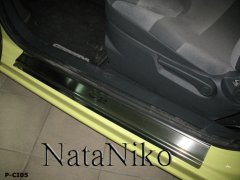 Накладки на пороги Citroen C2 2003- (3 двери) (Premium)