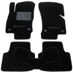 Фото ковриков в салон для автомобиля Skoda Octavia A7 2013- черные бизнес Avtoplus.com.ua