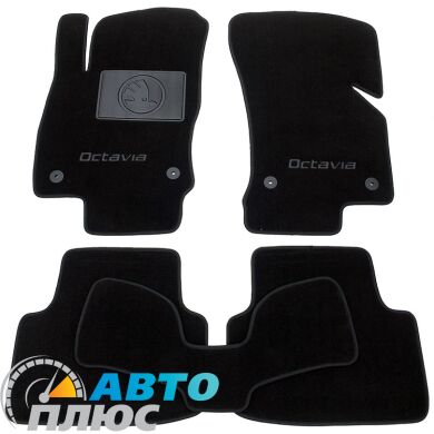 Фото ковриков в салон для автомобиля Skoda Octavia A7 2013- черные бизнес Avtoplus.com.ua