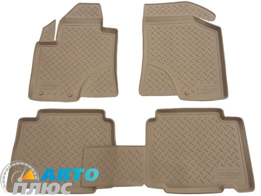 Полиуретановые коврики в салон Hyundai ix55 2008- бежевые (NorPlast)