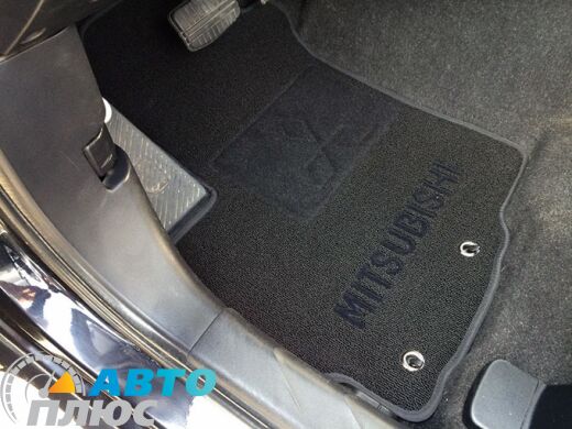 Ворсовые коврики в салон Mitsubishi Outlander XL 2007- черные Milan