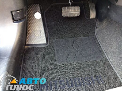 Ворсовые коврики в салон Mitsubishi Outlander XL 2007- черные Milan