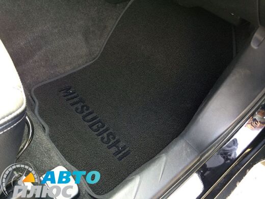 Ворсовые коврики в салон Mitsubishi Outlander XL 2007- черные Milan