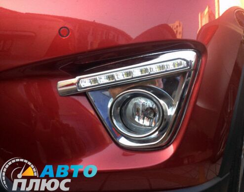 Штатные дневные ходовые огни LED-DRL для Mazda CX-5 2012- V2 chrome