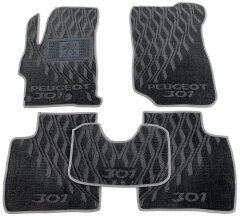 Композитные коврики в салон Peugeot 301 2013- (V) серые AVTO-Tex