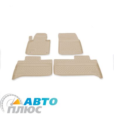 Автомобильные коврики в салон Hyundai Palisade 2025- 3-й ряд бежевые (AVTO-Gumm)