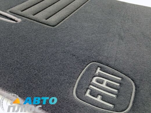 Ворсовые коврики в салон Fiat Doblo 2000- серые ML Lux