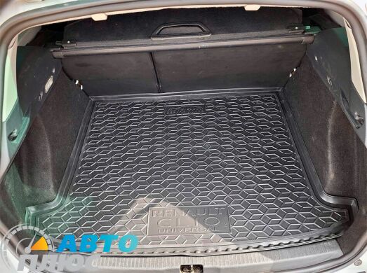 Автомобильный коврик в багажник Renault Clio 4 2012- Universal верхняя полка (AVTO-Gumm)