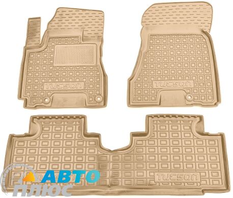 Автомобильные коврики в салон Hyundai Tucson 2004- бежевые (AVTO-Gumm)