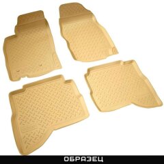 Полиуретановые коврики в салон Hyundai Santa Fe 2006-2010 бежевые (NorPlast)