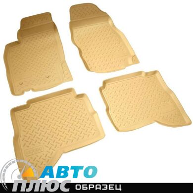Полиуретановые коврики в салон Hyundai Santa Fe 2006-2010 бежевые (NorPlast)
